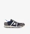 Premiata Blue And Grey Leather Eric Sneakers In Blue