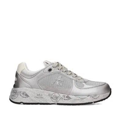 PREMIATA SNEAKERS MASED IN SUEDE AND LEATHER SILVER