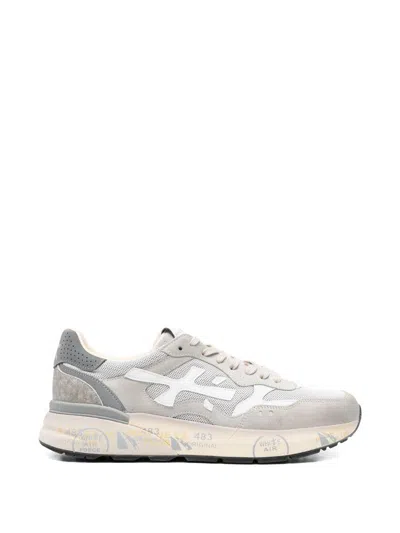 Premiata Sneakers Mick In Pelle Grigia Con Logo  In Multi