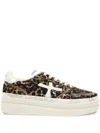 Premiata Leopard Print Lace Up Sneakers In Multi