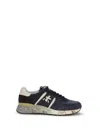 Premiata Casual Low Top Sneakers With Contrast Sole In Blue