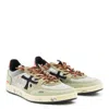 Premiata Suede Sneakers With Perforated Design And Contrast Tab In Multi