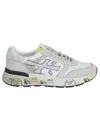 Premiata Mick Sneakers In White Suede And Fabric In Multicolor
