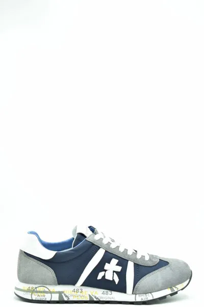 Premiata Grey/blue Lace-up Sneakers In Multicolor
