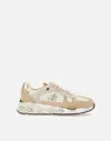 Premiata Mase Sneakers In Beige Suede And Fabric In Multicolour