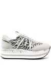 Premiata Beth 6952 Sneakers In Leather With Zebra Print In Multicolour