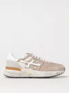 Premiata Sporty Sneakers With Smooth And Textured Materials In White
