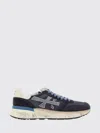 Premiata Layered White And Grey Sneakers With Sculpted Sole In Blue