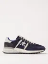 Premiata Suede And Technical Fabric Blue Lander Sneakers In Blau
