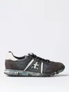 Premiata Lander Sneaker Made Of Suede And Blue Technical Fabric In Braun