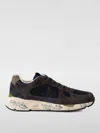 Premiata Mase Sneakers In Blue Suede And Fabric In Braun