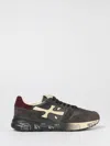 Premiata Casual Low Top Sneakers With Suede Accents In Black