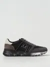 Premiata Lander Sneaker In Dark Gray Suede And Black Technical Fabric In Taubengrau