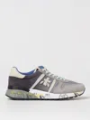Premiata Lander Sneakers In Grey Suede And Fabric In Grey