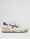 Premiata Paneled Round Toe Sneakers With Contrasting Sole In Weiss