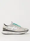 Premiata Low Top Sneakers With Animal Print Detail In Beige