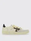 Premiata Low Top Leather Sneakers With Rubber Sole In Multi