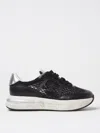 Premiata Mesh Panel Sneakers Metallic Accent In Black