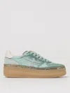Premiata Double-layered Platform Green Sneakers With Design In Multi