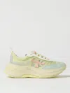 Premiata Pastel Leather And Mesh Sneakers In Green