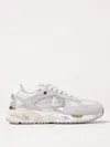 Premiata Low Top Sneakers In Fabric And Leather In Grau