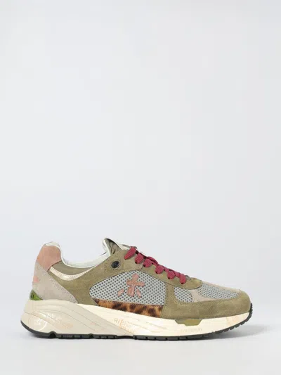 Premiata Sneakers  Woman Color Military In Animal Print