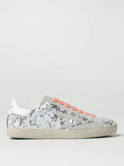 PREMIATA SNEAKERS PREMIATA WOMAN COLOR SILVER,G76024097