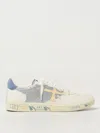 Premiata Basket Clayd Cream Leather Blend Sneakers In Silver