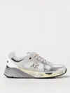 Premiata Mase Sneakers In White Leather And Fabric In White