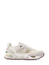 Premiata Mase Sneakers In Grey Suede And Fabric In Sand