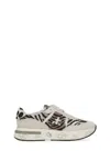 Premiata Animal Print Low Top Sneakers With Suede In Neutral