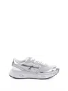 Premiata Lauryn Sneakers In Silver Leather And Fabric In Multi