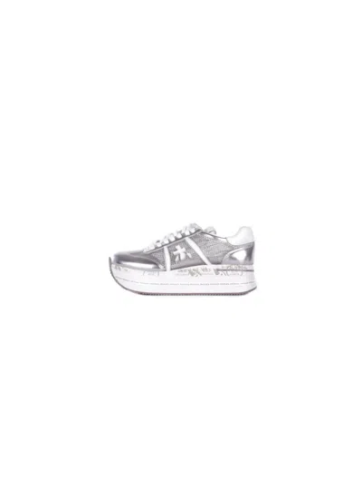 Premiata Sneakers Silver In Gray