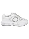 Premiata Cut-out Perforated Low Top Sneakers In White