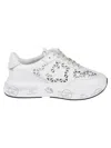 Premiata Cut-out Perforated Low Top Sneakers In White