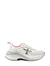 Premiata Hill Sneakers In Beige Suede And Fabric In White