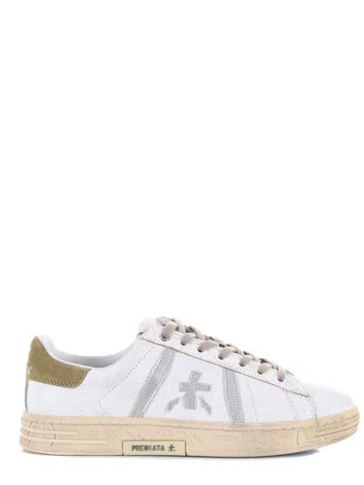 Premiata Sneakers Russell 6746 In Pelle Con Crepe In White
