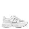 Premiata Cut-out Perforated Low Top Sneakers In White