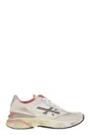 Premiata Moerun Sneakers In White Suede And Fabric In White