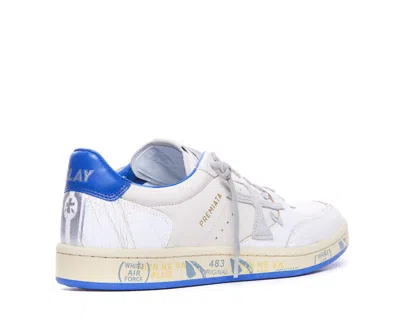 Premiata Vintage White Leather Bskt Clay Sneakers In Yellow