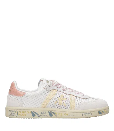 Premiata Sneakers White+beige+pink In Multi