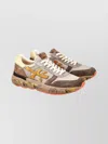 Premiata Sneakers With Contrast Panels And Round Toe In Neutral