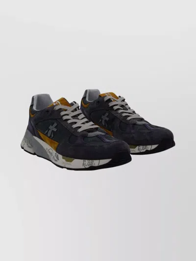 Premiata Sneakers With Mesh Inserts And Rubber Sole In Black