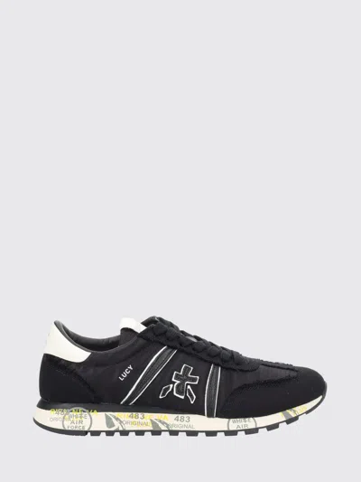 Premiata Lucy Suede And Nylon Sneakers In Black