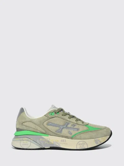 Premiata Moerun 8076 Sneakers In Mesh And Suede In Brown