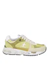 Premiata Nylon And Suede Sneakers With Cushioned Sole In Yellow