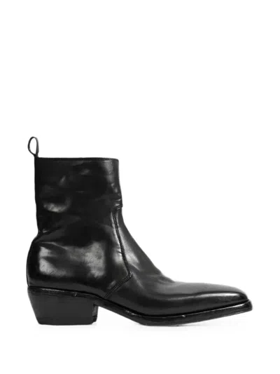 Premiata Soldatino Leather Ankle Boots In Black