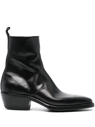 Premiata Soldier Side Zip Texan Boots Shoes In Black