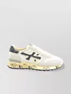Premiata Paneled Round Toe Sneakers With Contrasting Sole In Neutral