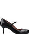 Premiata Square Toe Strap Pumps In Black